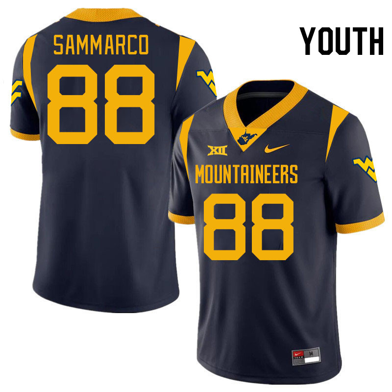 Youth #88 Jack Sammarco West Virginia Mountaineers College 2024 New Uniforms Football Jerseys Stitch